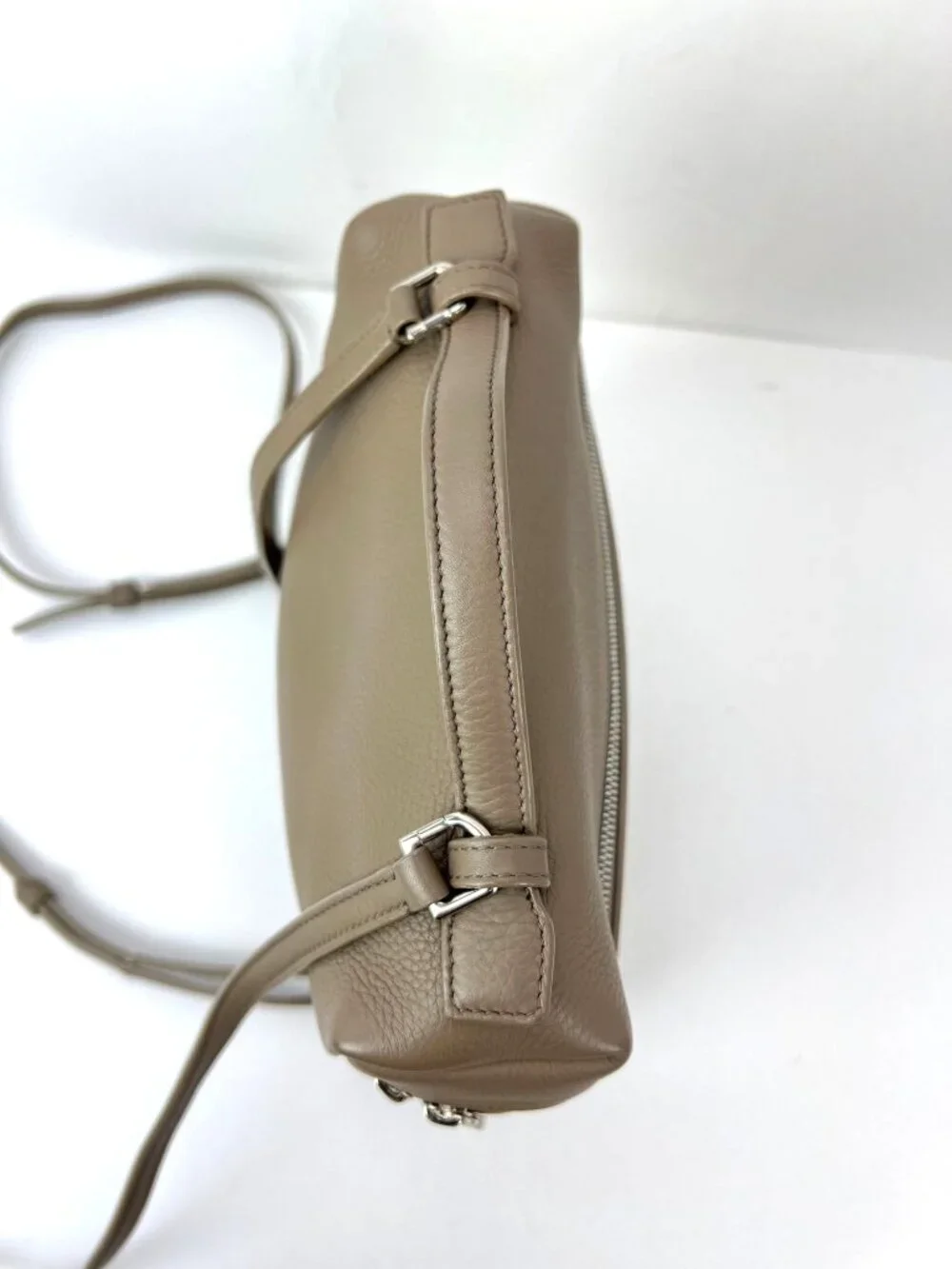 Loro Piana Grained Calfskin 23.5 Extra Pocket Warm Mastic Backpack